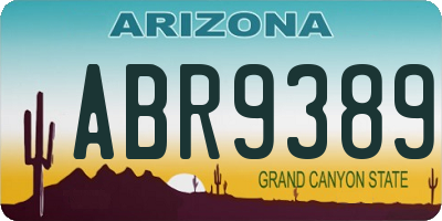 AZ license plate ABR9389