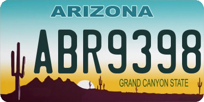 AZ license plate ABR9398