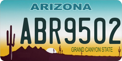 AZ license plate ABR9502