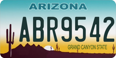 AZ license plate ABR9542