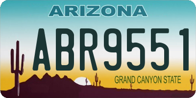 AZ license plate ABR9551
