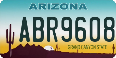 AZ license plate ABR9608