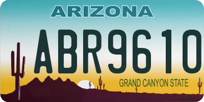 AZ license plate ABR9610