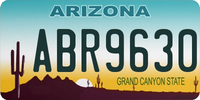 AZ license plate ABR9630