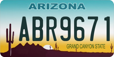 AZ license plate ABR9671
