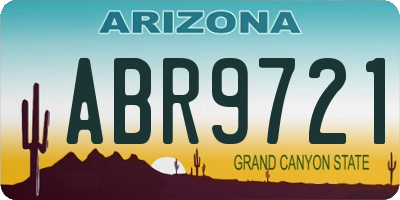 AZ license plate ABR9721