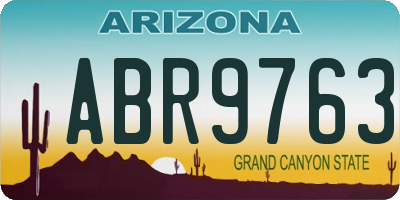 AZ license plate ABR9763