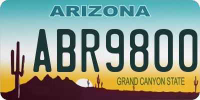 AZ license plate ABR9800