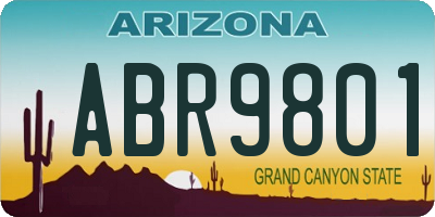 AZ license plate ABR9801