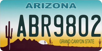 AZ license plate ABR9802
