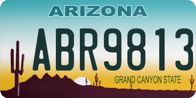 AZ license plate ABR9813