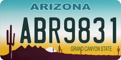 AZ license plate ABR9831