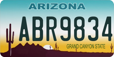 AZ license plate ABR9834