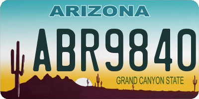 AZ license plate ABR9840