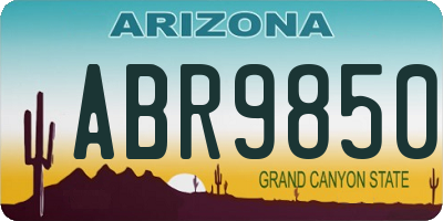 AZ license plate ABR9850