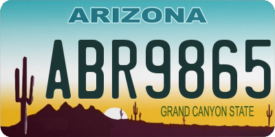 AZ license plate ABR9865