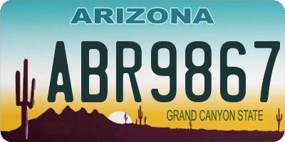 AZ license plate ABR9867
