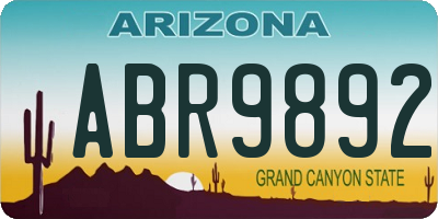 AZ license plate ABR9892