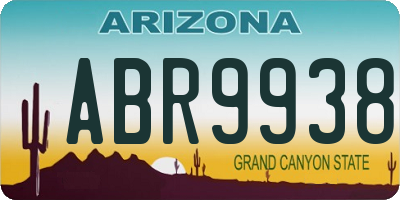 AZ license plate ABR9938