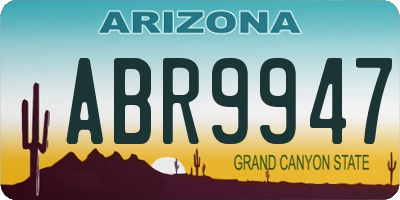 AZ license plate ABR9947