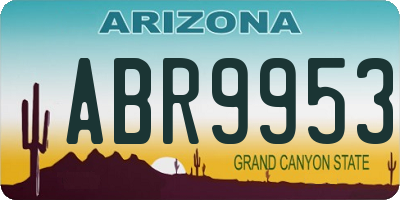 AZ license plate ABR9953