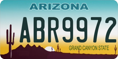 AZ license plate ABR9972