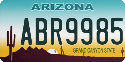 AZ license plate ABR9985