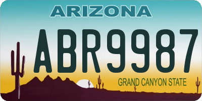 AZ license plate ABR9987