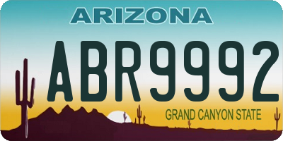 AZ license plate ABR9992
