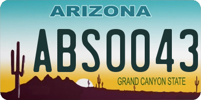 AZ license plate ABS0043