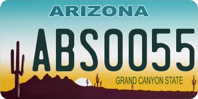 AZ license plate ABS0055