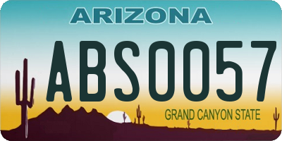 AZ license plate ABS0057