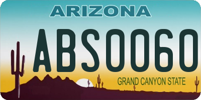 AZ license plate ABS0060