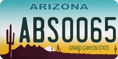 AZ license plate ABS0065