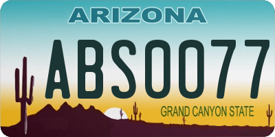 AZ license plate ABS0077