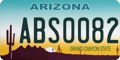 AZ license plate ABS0082
