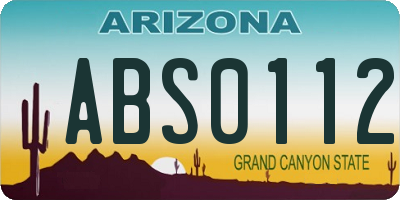 AZ license plate ABS0112