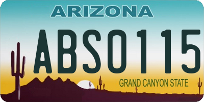 AZ license plate ABS0115