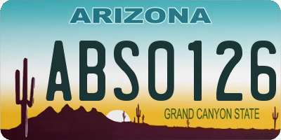 AZ license plate ABS0126