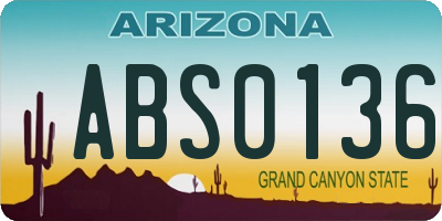 AZ license plate ABS0136