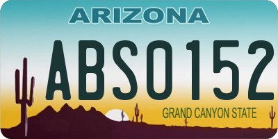 AZ license plate ABS0152