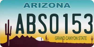 AZ license plate ABS0153