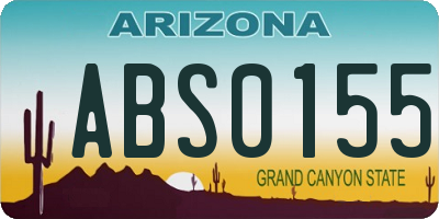 AZ license plate ABS0155