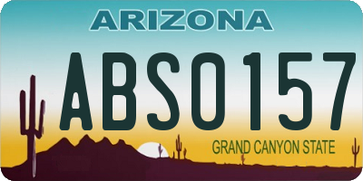 AZ license plate ABS0157
