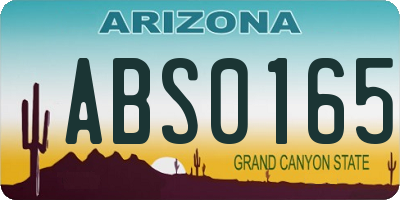 AZ license plate ABS0165