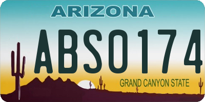AZ license plate ABS0174
