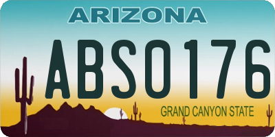 AZ license plate ABS0176