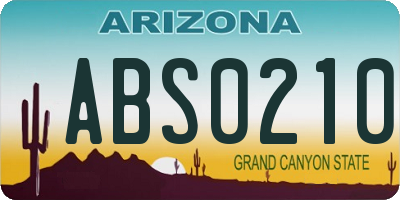 AZ license plate ABS0210