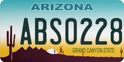AZ license plate ABS0228