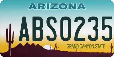AZ license plate ABS0235